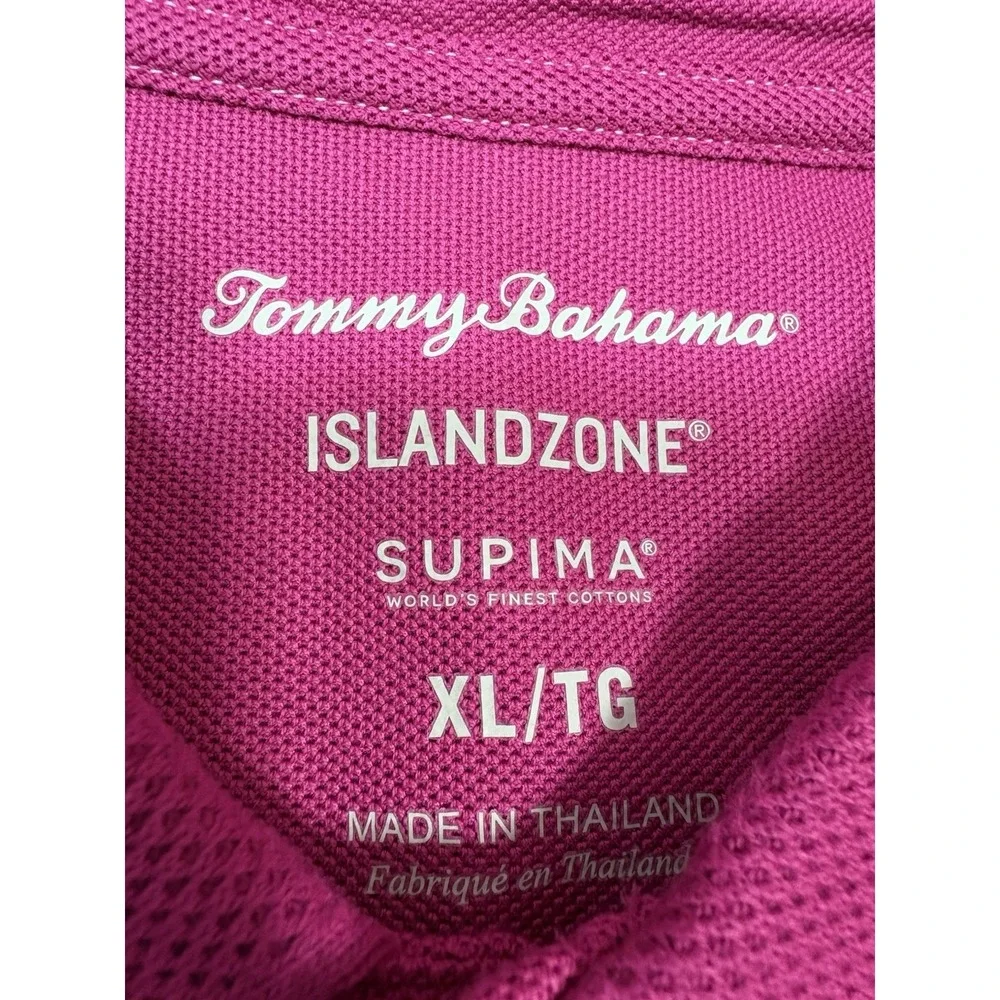 Tommy Bahama‎ Supima IslandZone Polo Shirt Mens XL Pink Blue Marlin Logo